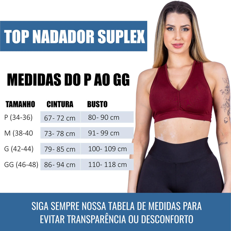 Top Nadadora Feminino – Conforto e Liberdade para Seus Treinos