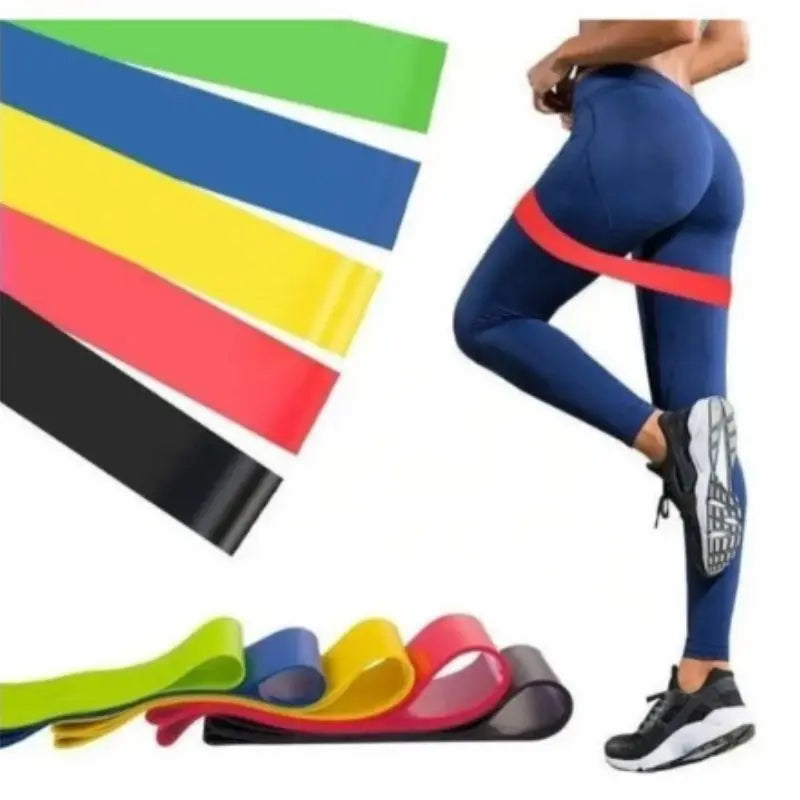 Kit 5 Mini Bands Multifuncionais – Bandas Elásticas para Fisioterapia, Crossfit e Exercícios