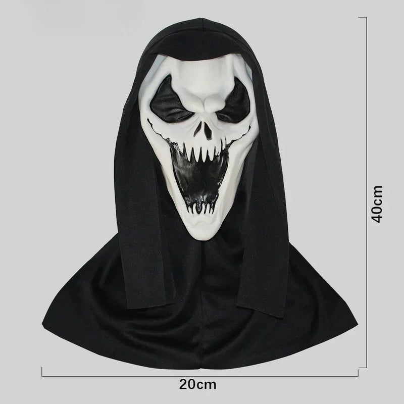 Máscara Ghostface de Látex – Terror Completo para Festas e Cosplay