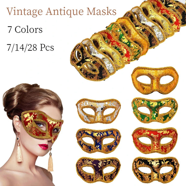 Kit com 7/14/28 Máscaras Venezianas – Elegância e Mistério para o Carnaval!