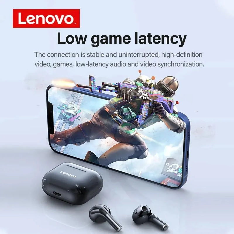 Fones de ouvido Lenovo LP40 TWS Bluetooth 5.0 sem fio com graves potentes