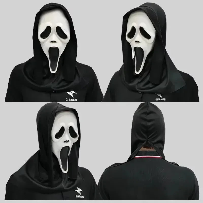 Máscara Ghostface de Látex – Terror Completo para Festas e Cosplay