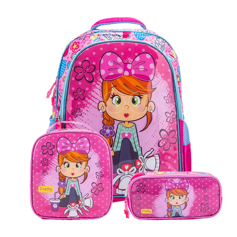 Mochila Escolar Infantil – Impermeável com Bolsa para Almoço e Kit 2024