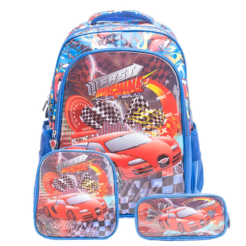 Mochila Escolar Infantil (Menino)– Impermeável com Bolsa para Almoço e Kit 2024