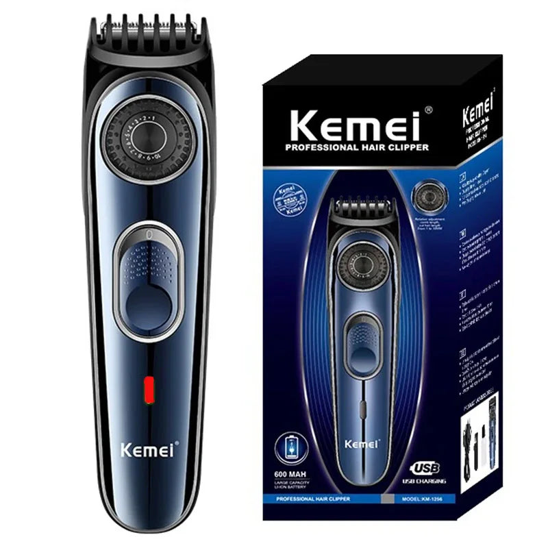 Kemei – Aparador de cabelo e barba 1-10mm sem fio recarregável