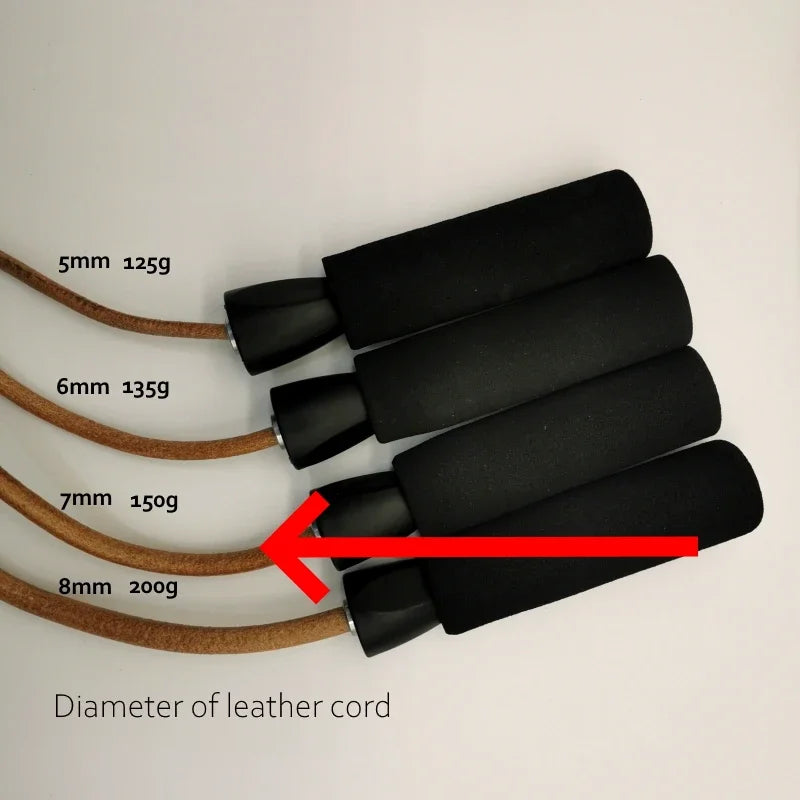 Corda de Pular de Couro Esportivo – Ajustável e Silenciosa para Treinos de Alta Performance