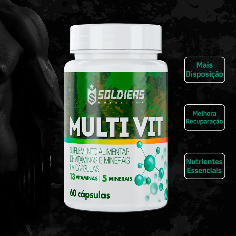 Multivitamínico 60 Cápsulas – Energia e Saúde com 13 Vitaminas e 5 Minerais