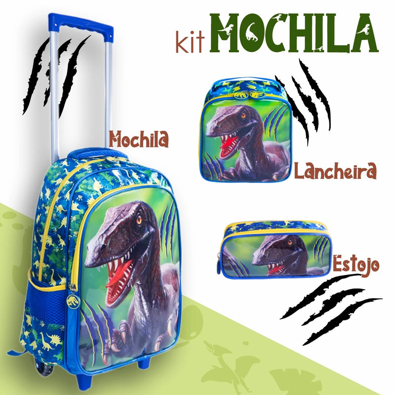 Mochila Escolar Infantil (Menino)– Impermeável com Bolsa para Almoço e Kit 2024