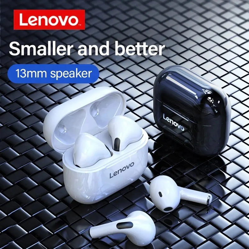 Fones de ouvido Lenovo LP40 TWS Bluetooth 5.0 sem fio com graves potentes