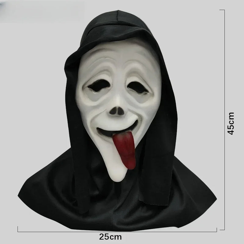 Máscara Ghostface de Látex – Terror Completo para Festas e Cosplay